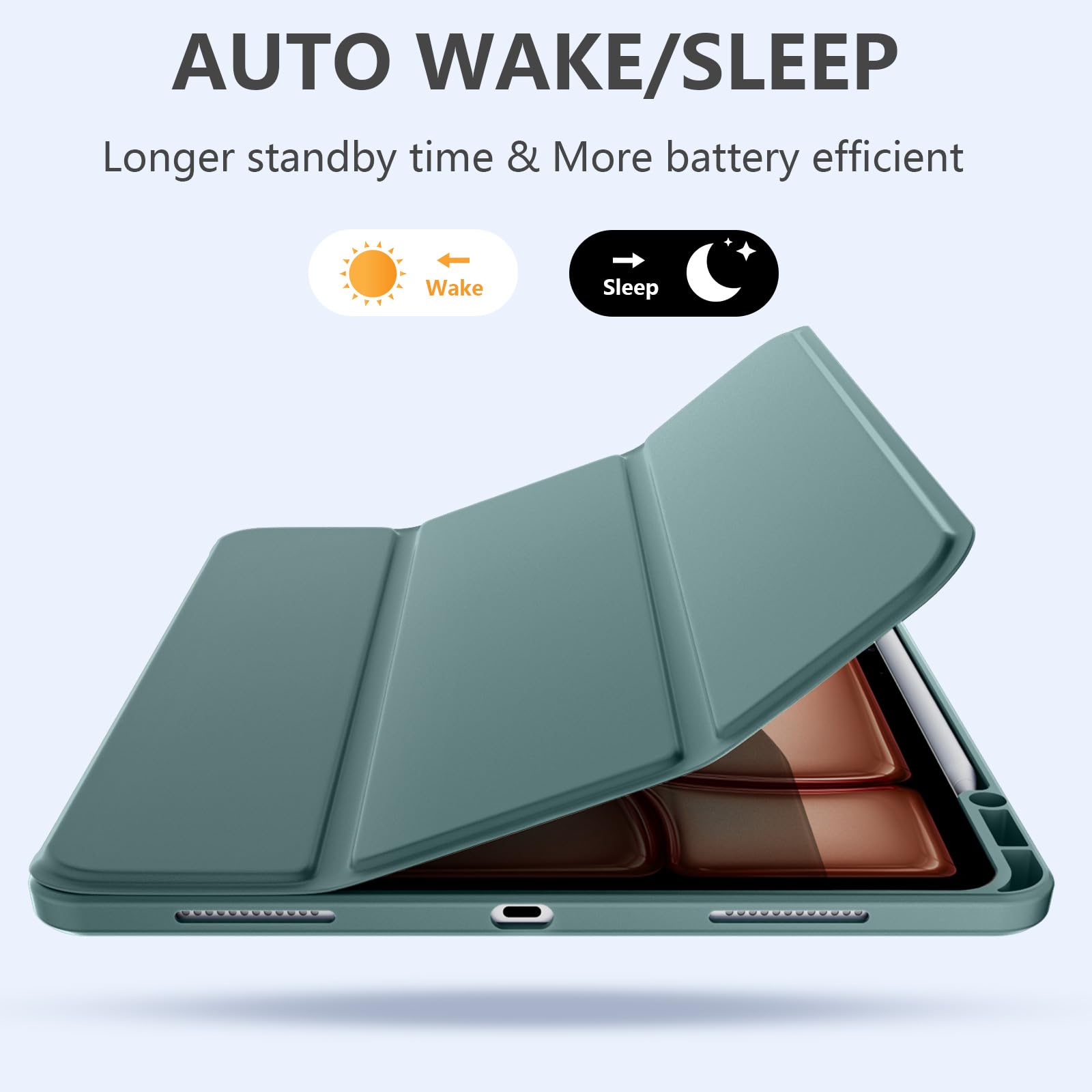 ProCase Hülle Für IPad Air 13 Zoll - Schutzhülle Mit Stifthalter & Transparentem Rücken