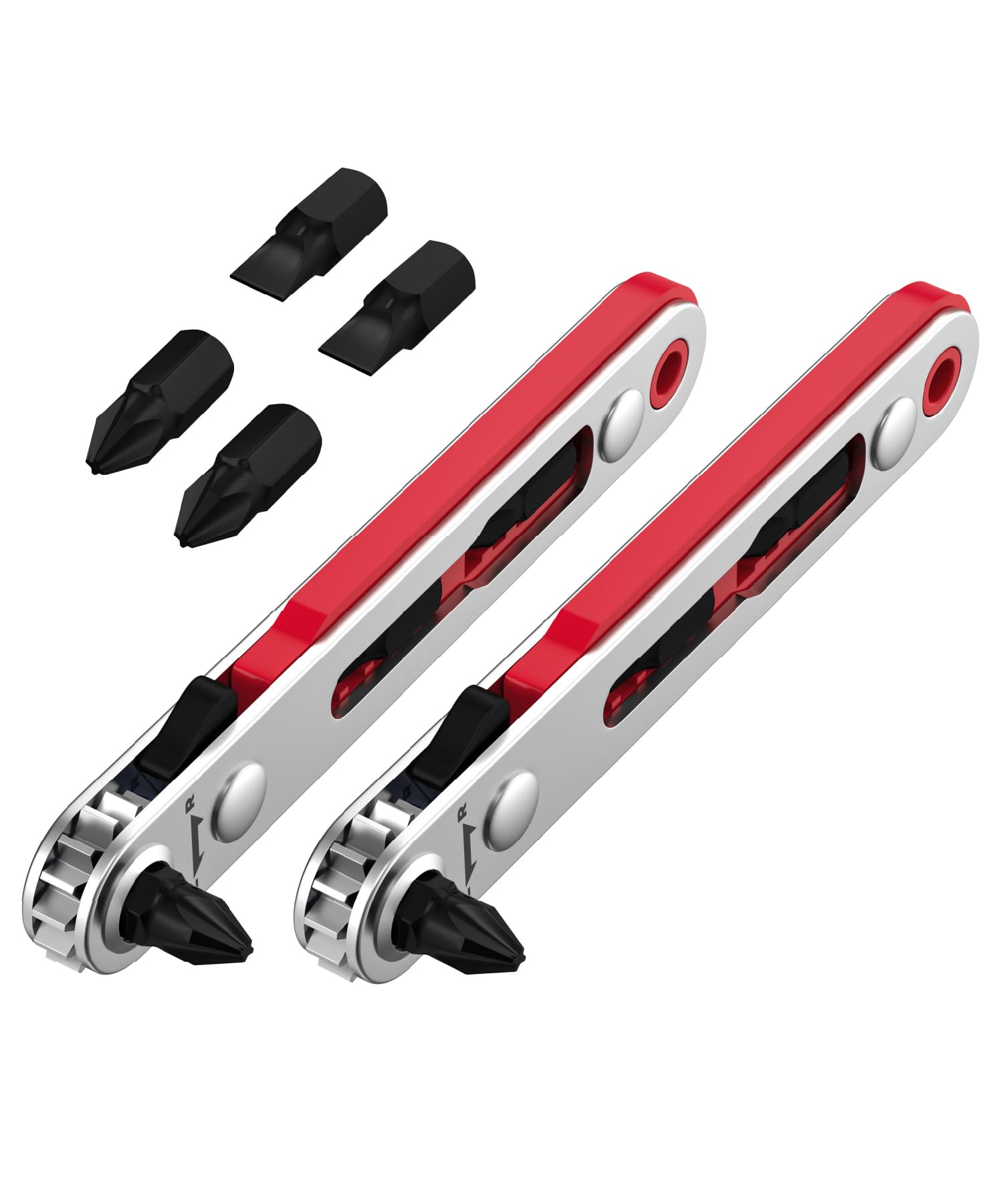 Bates- Mini Ratchet Wrench Screwdriver, 2 Pack, 1/4" Magnetic 90 Degree