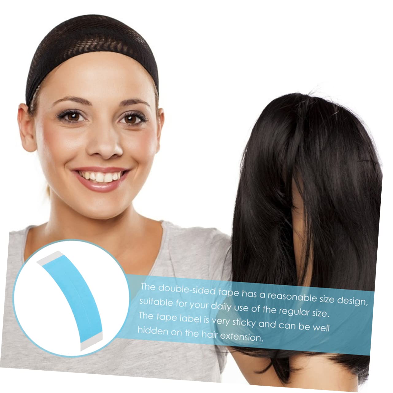 Gogogmee 23 Sheets Hair Extension Tape Roll Double Sided Sticker for Wigs Hair Extension Tapes Strong Hold Natural Look