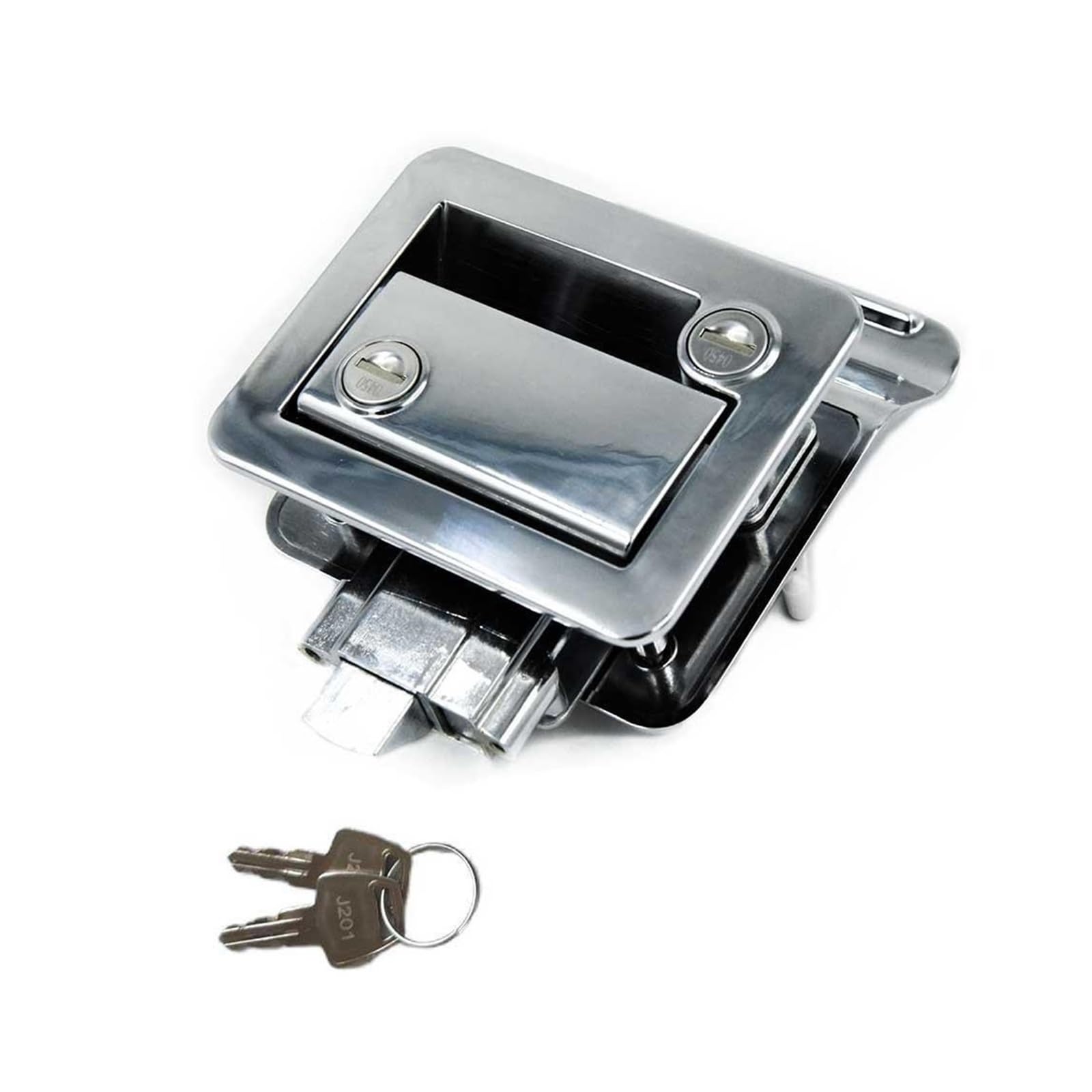 RV Travel Trailer Entry Door Lock Camper Door Latch Handle With Keys Motorhome Door Lock Replacement(Noir)