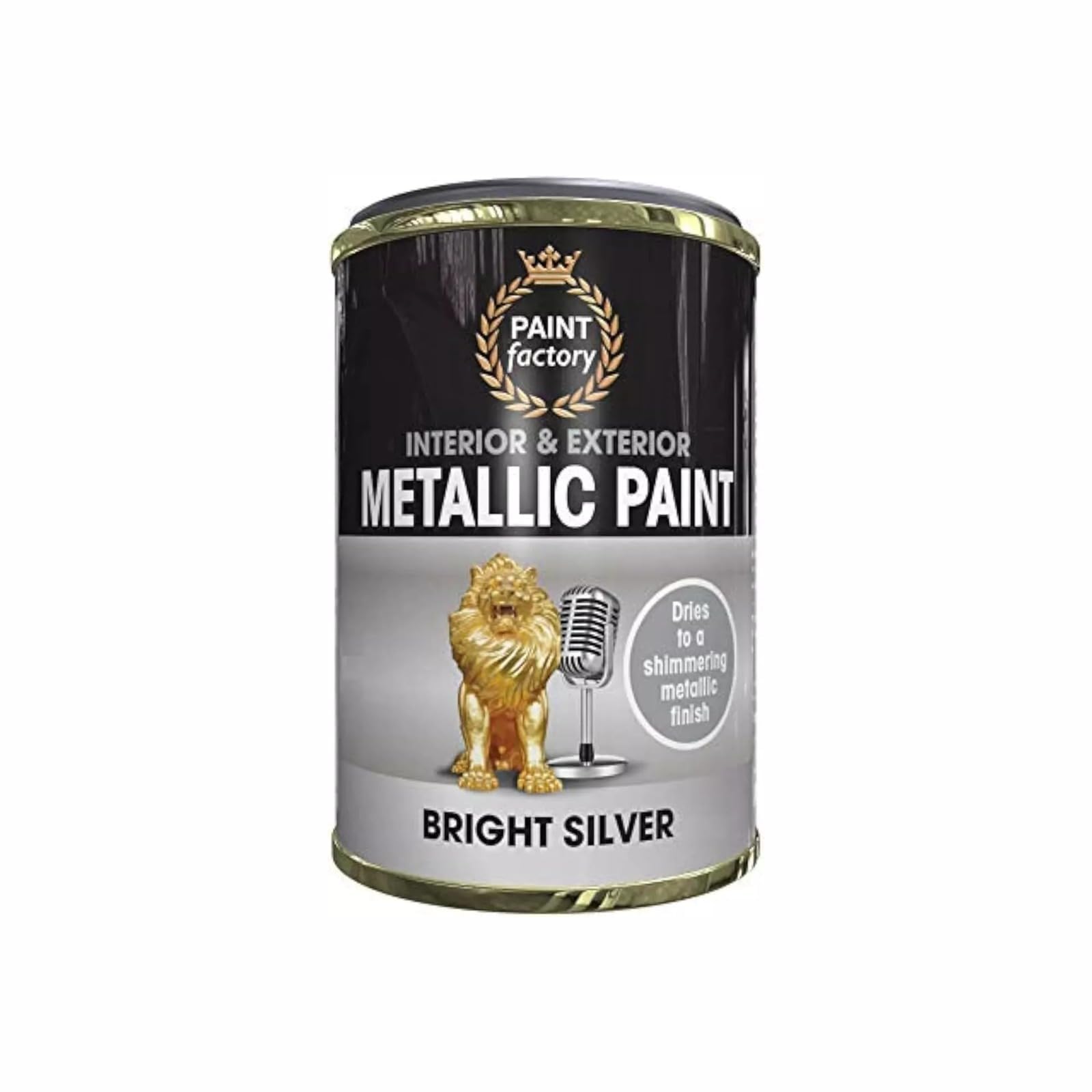 RIZZIIZ Bright Silver Metallic Tin Paint, Dries To Shimmering Finish, Bright Colour, Quick Drying, Non Cracking, Long Lasting Coating, Interior And Exterior Use, 300ml (1PCS)