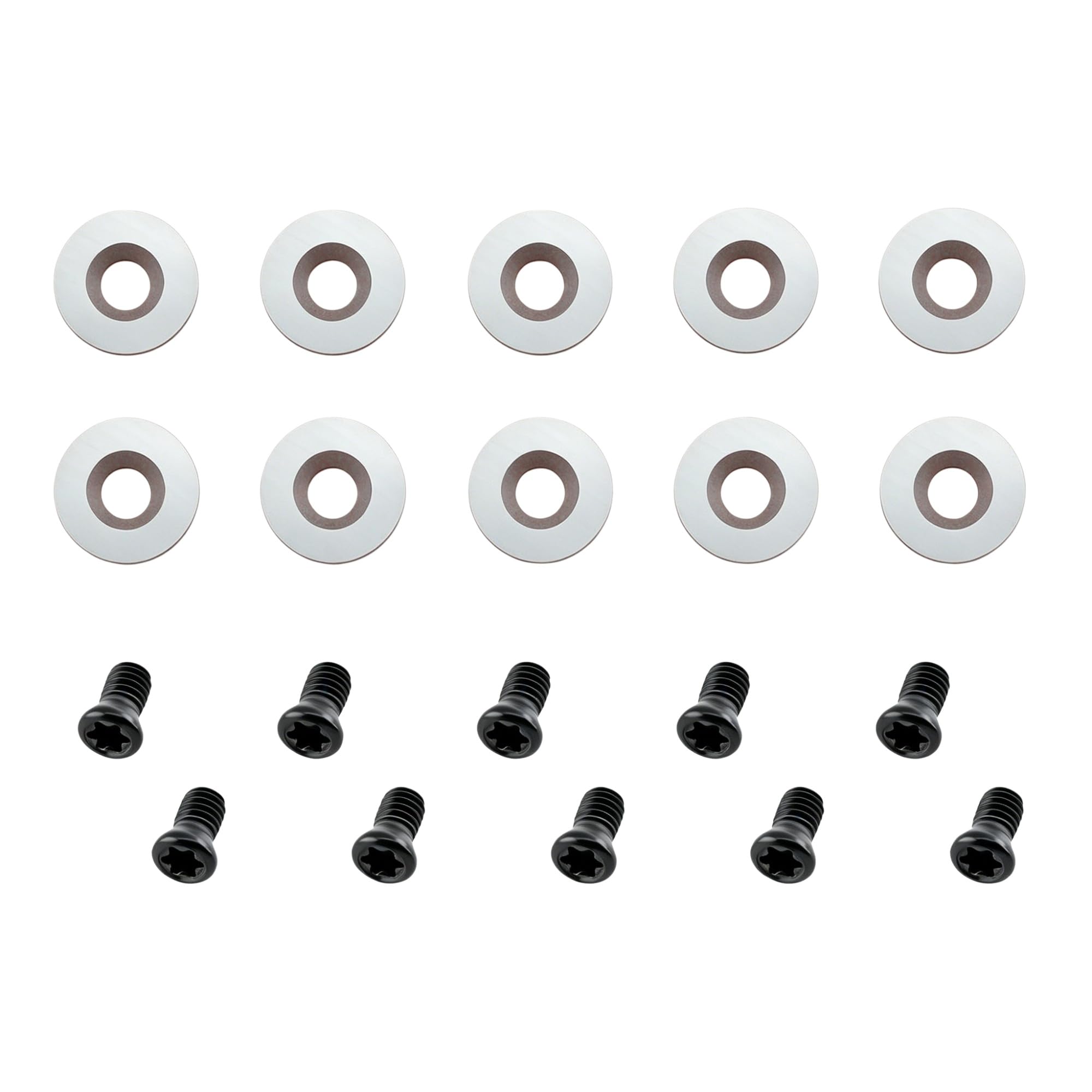 20pieces/Set Round Carbide Inserts for Wood Turning Lathe Tools, Replacement Cutters with Screws Kit(12x2.5mm-30°)