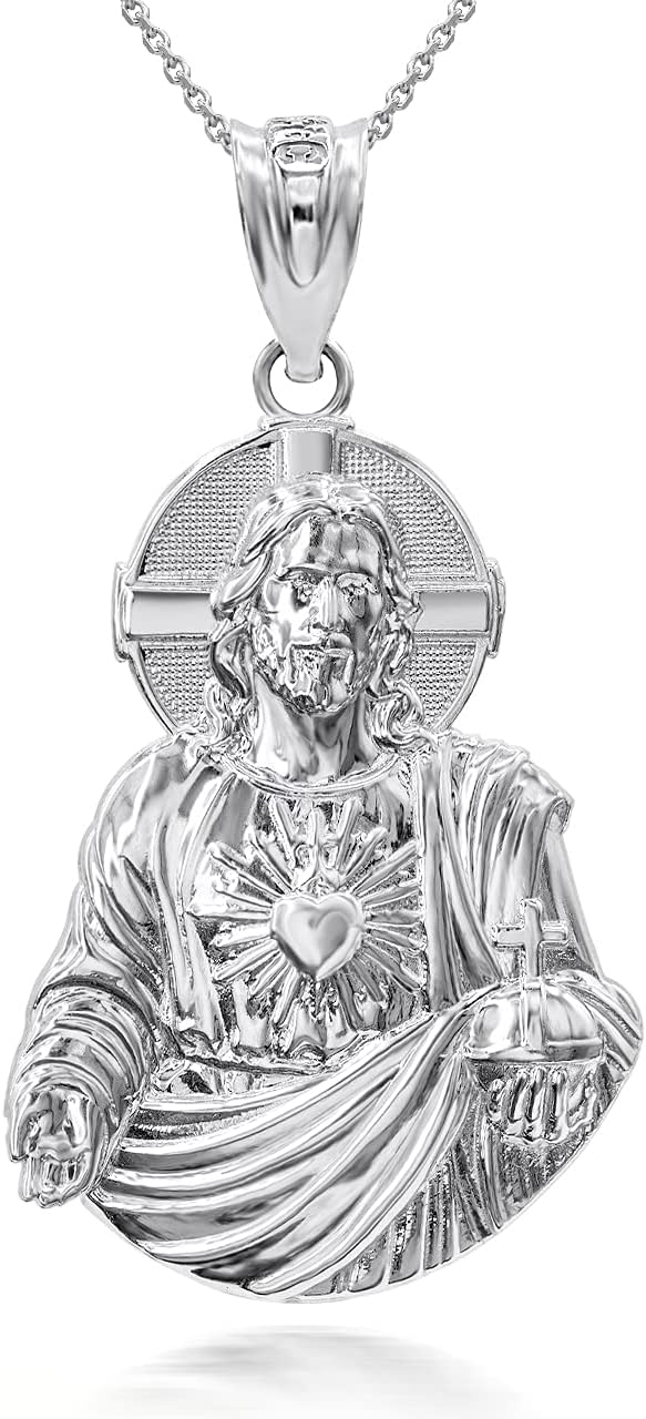 Religious Jewelry 14k Gold Sacred Heart of Jesus Catholic Faith Pendant Necklace