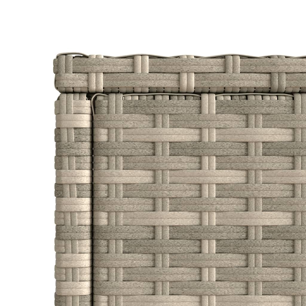 vidaXL Garten Beistelltisch, Gartentisch mit Glasplatte, Terrassentisch Stahlrahmen, Gartenmöbel Balkontisch Outdoor Tisch, Poly Rattan