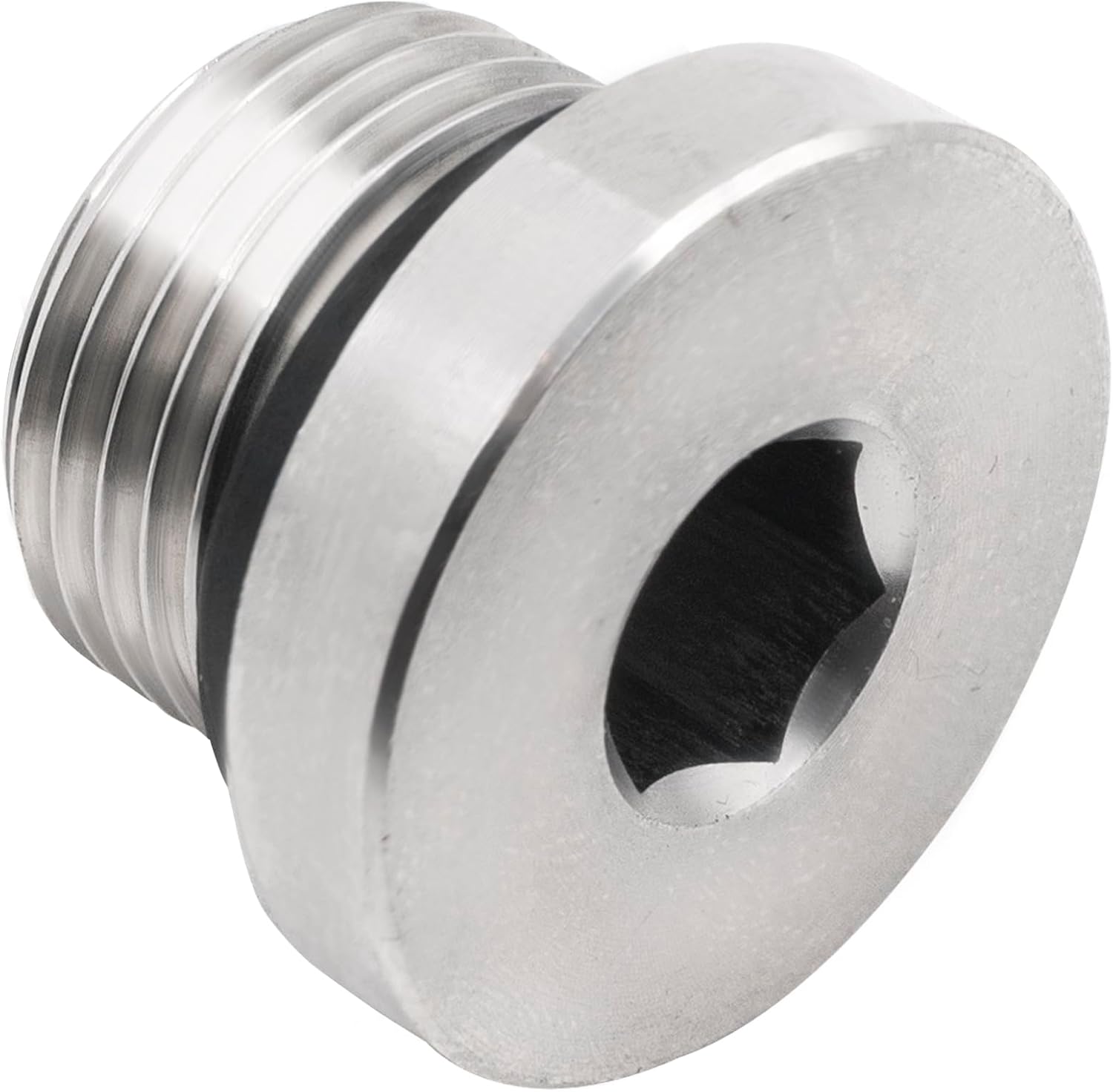 M26x1.5 Male Stainless Steel 304 Flange Hex Socket Pipe Plug 2pcs