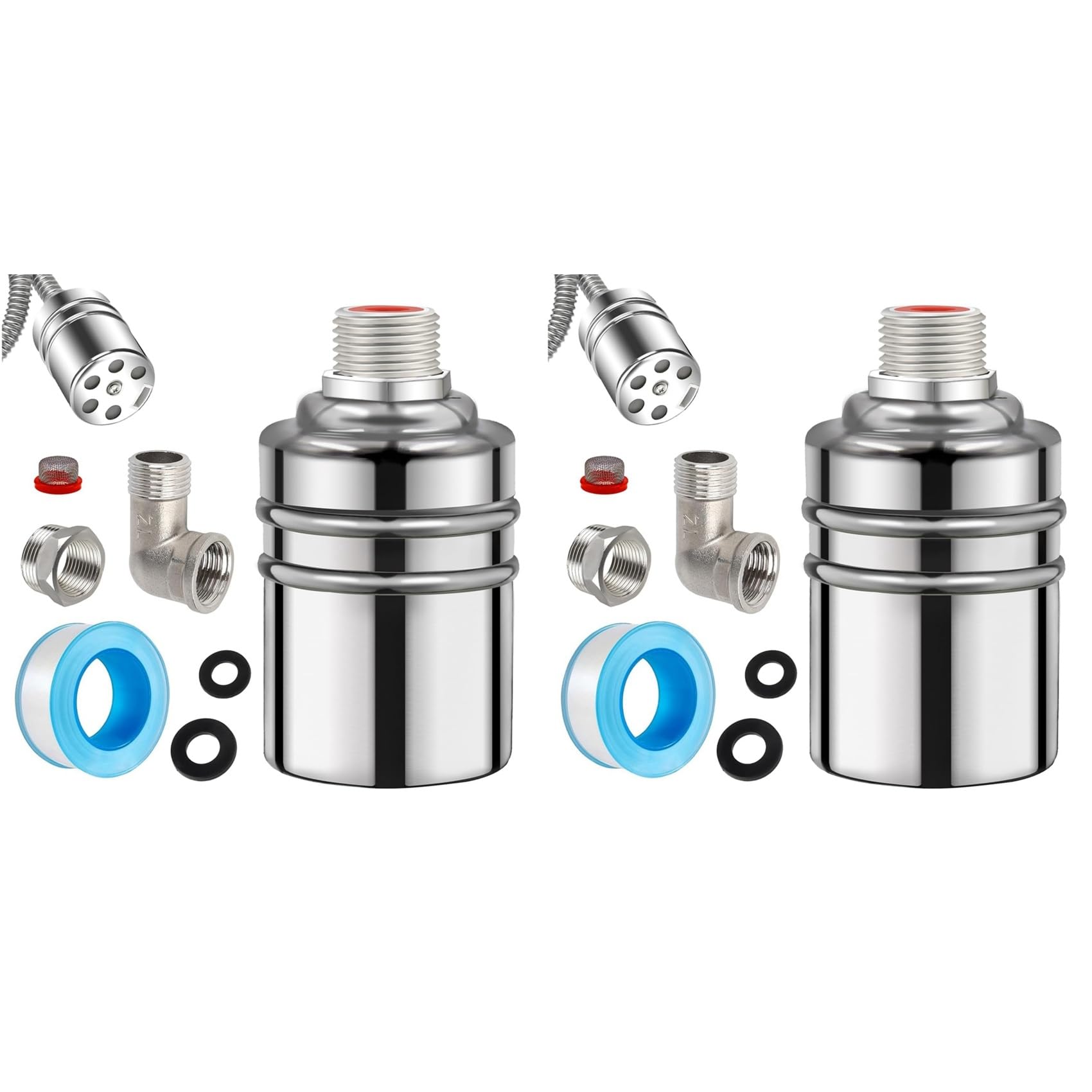 2X 304 Stainless Steel Fully Automatic Water Level Control Float Valve, 1/2In 3/4In Auto Fill Shut Off Water Float Valve