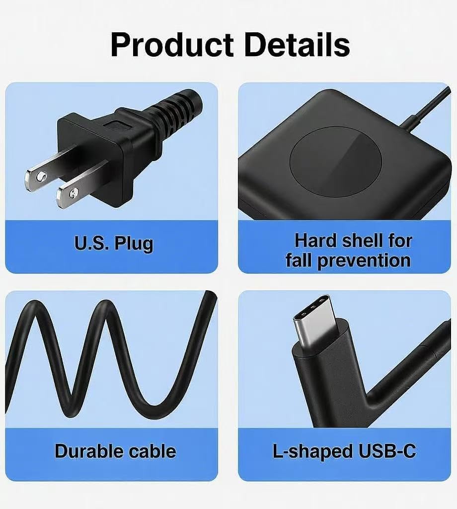 for Peloton Power Cord Replacement, Charger for Bike Plus PL-02 Cross Training Bike+ PLTN-TTR01 FSP065-APDC8R01, UL Listed, 10.8FT Charging Cable