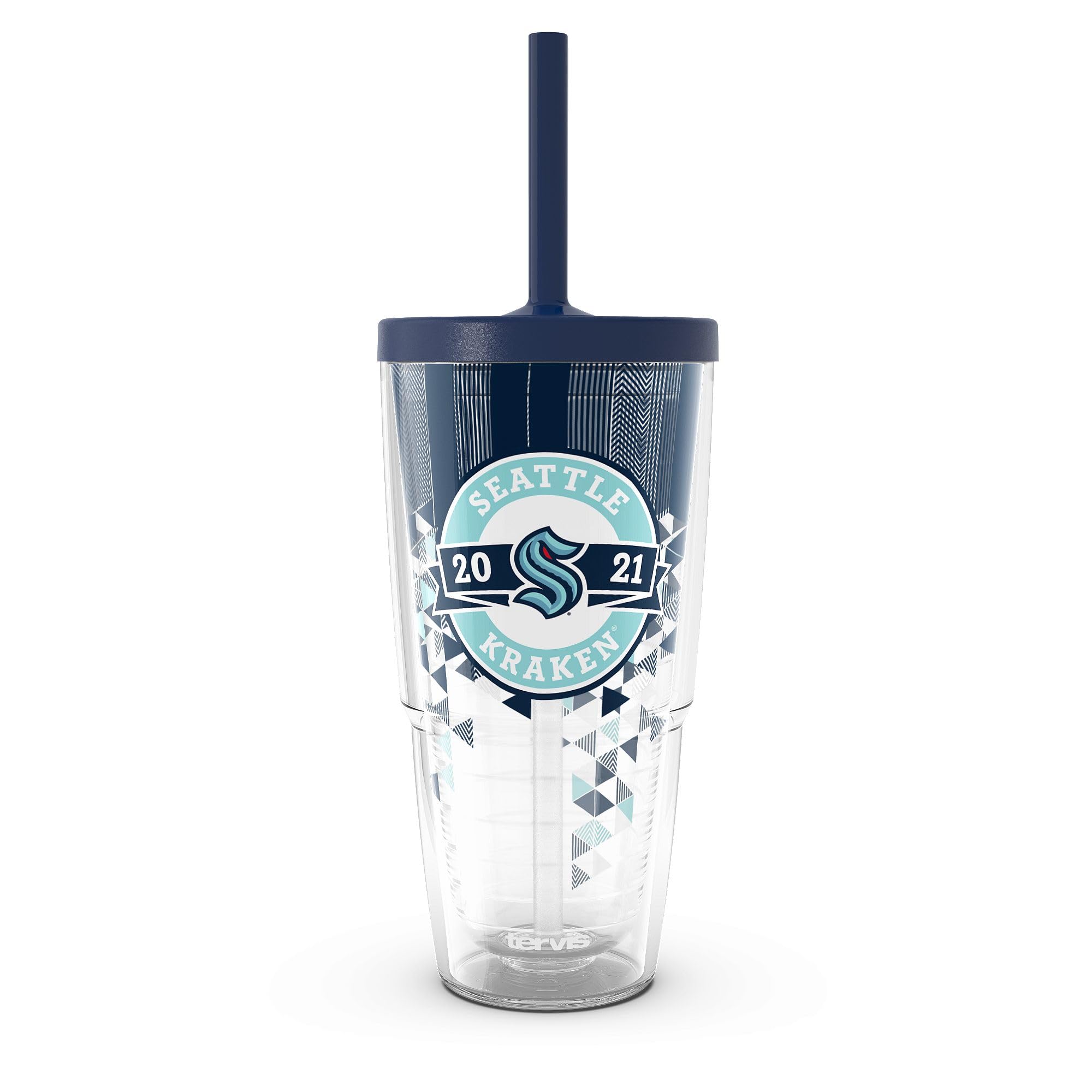 Tervis NHL Seattle Kraken - Shatter Made in USA Double Walled Insulated Tumbler Travel Cup Keeps Drinks Cold & Hot, 24oz with Straw Lid, Classic