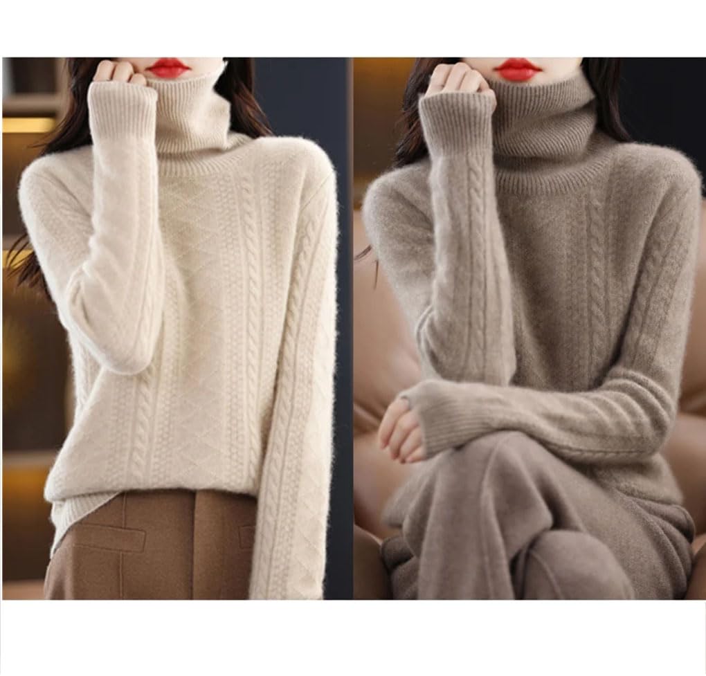 Autunno Inverno Maglione di Lana Donna Sciolto Spesso Dolcevita Maglione Pullover di Base Caldo Manica Lunga Maglione Top
