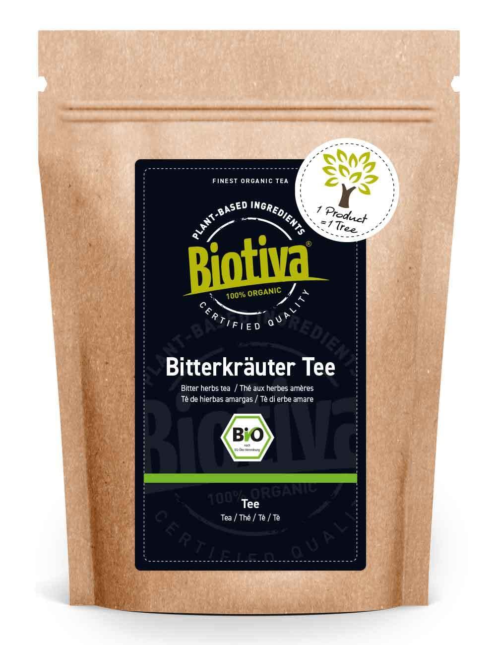 Biotiva Bitter herb Tea Organic 100 g - Rich in Bitter substances - Bottled and Controlled in Germany (DE-ÖKO-005)EU Organic