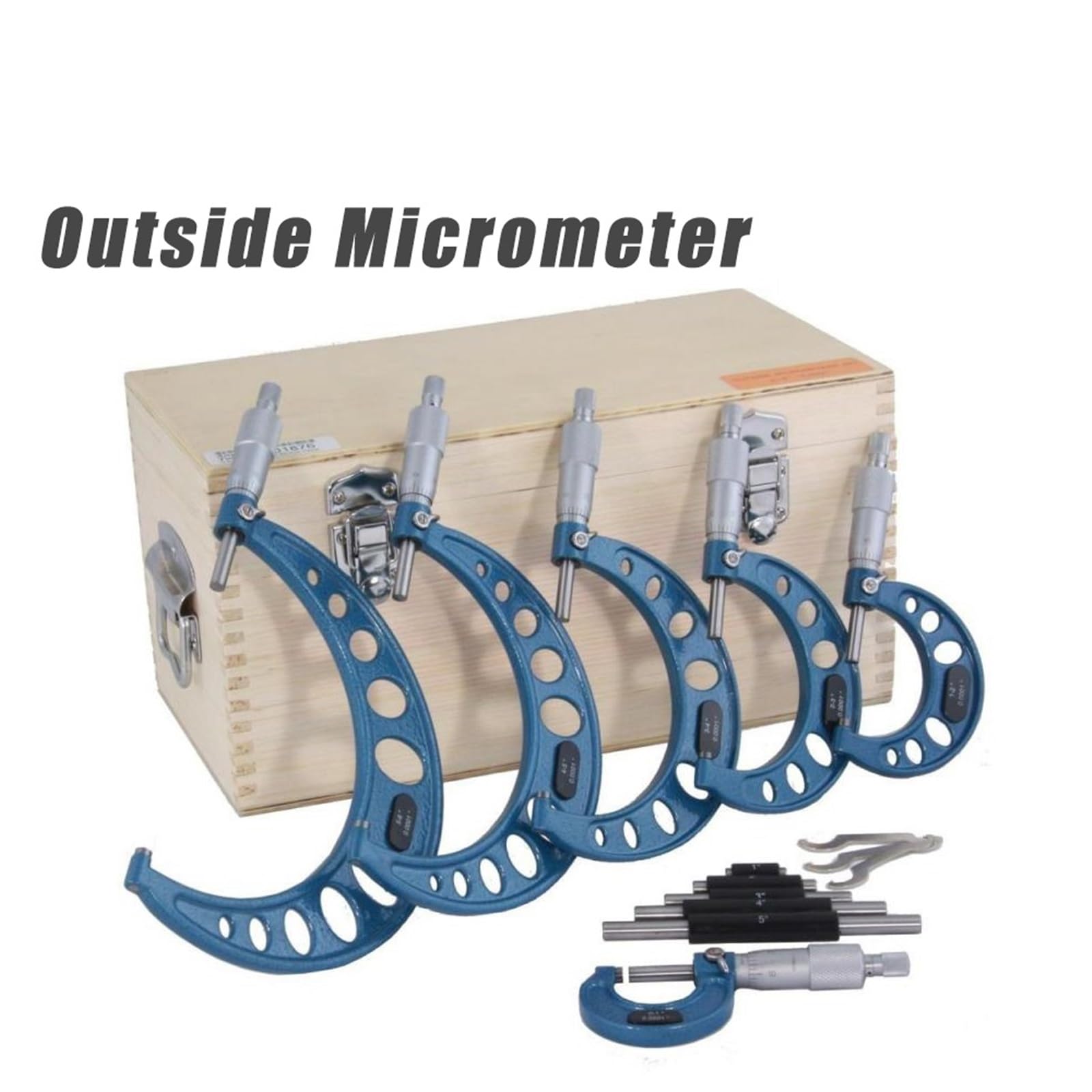 Bügelmessschraube 6 stücke/4 stücke/3 stücke 0-150mm Außen Mikrometer Set 0-25 25-50 50-75 75-100 100-125 125-150 mikrometer Kit Stange Messschieber Messen Werkzeug(0-100mm)
