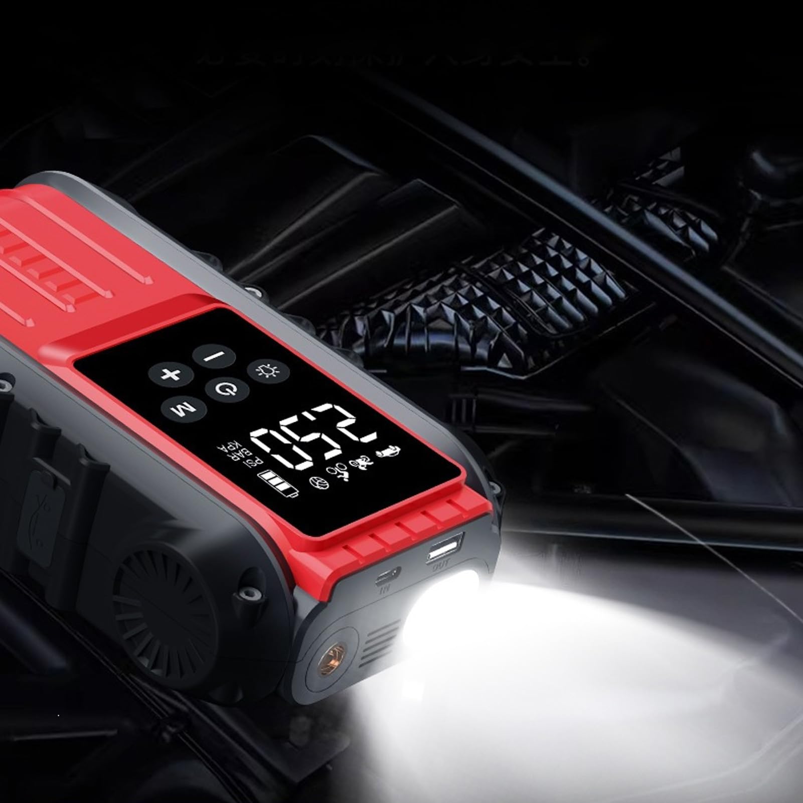 Jiawu Démarreur de Secours 800 A avec compresseur d'air pour 12 V