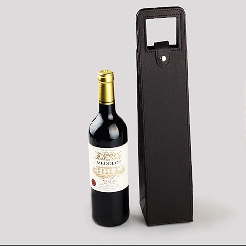 Miniatura 9 de MINIDUO Bolsa de transporte para vino, bolsa de vino de piel de vino con asas, reutilizable, naranja