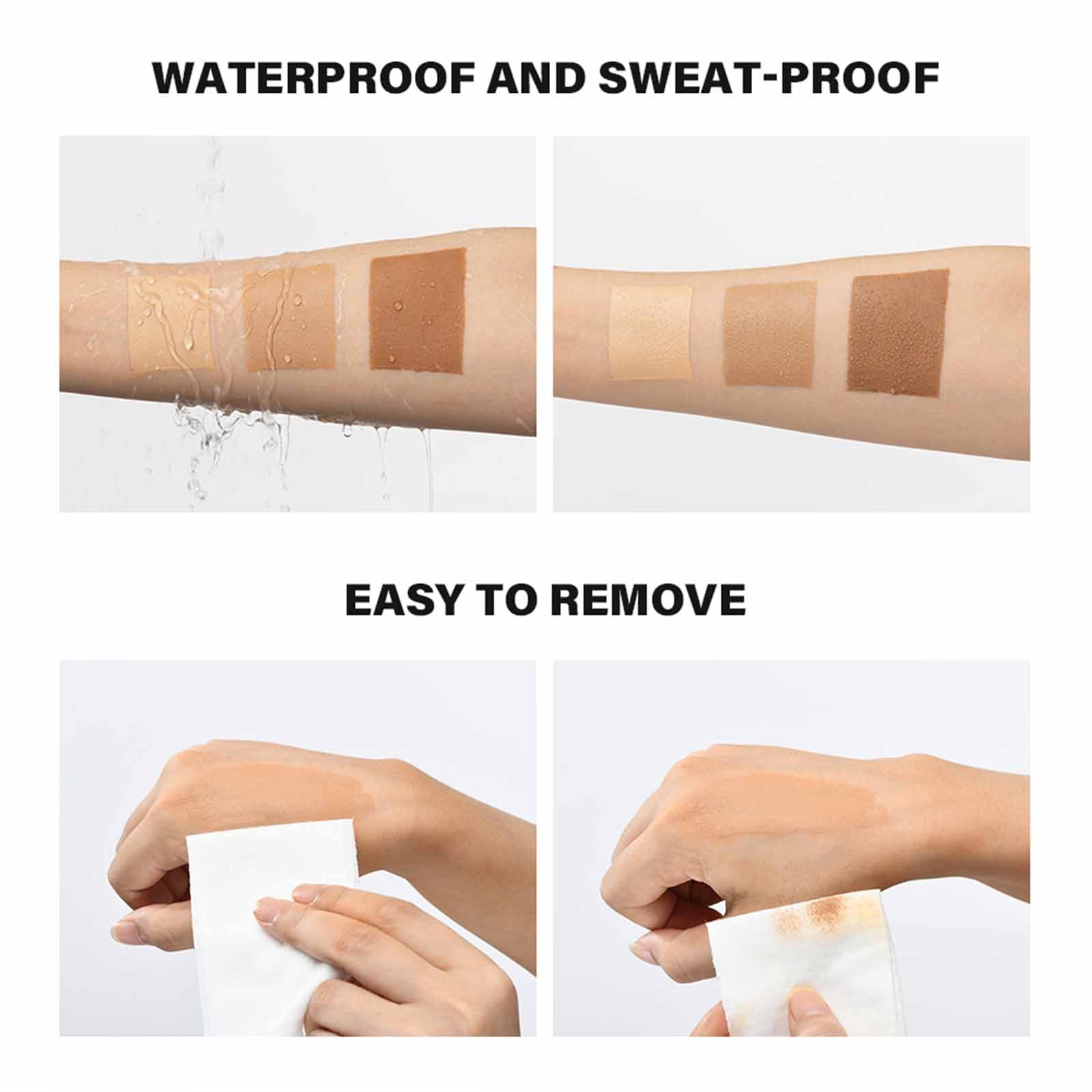 Fond de Teint Couvrance Corps Waterproof avec Pinceau,Maquillage Jambes et Corps Correcteur Longue Tenue Tattoo Cover Up Makeup,Flawless Looking Bronze Skin,Medium Golw 100ML