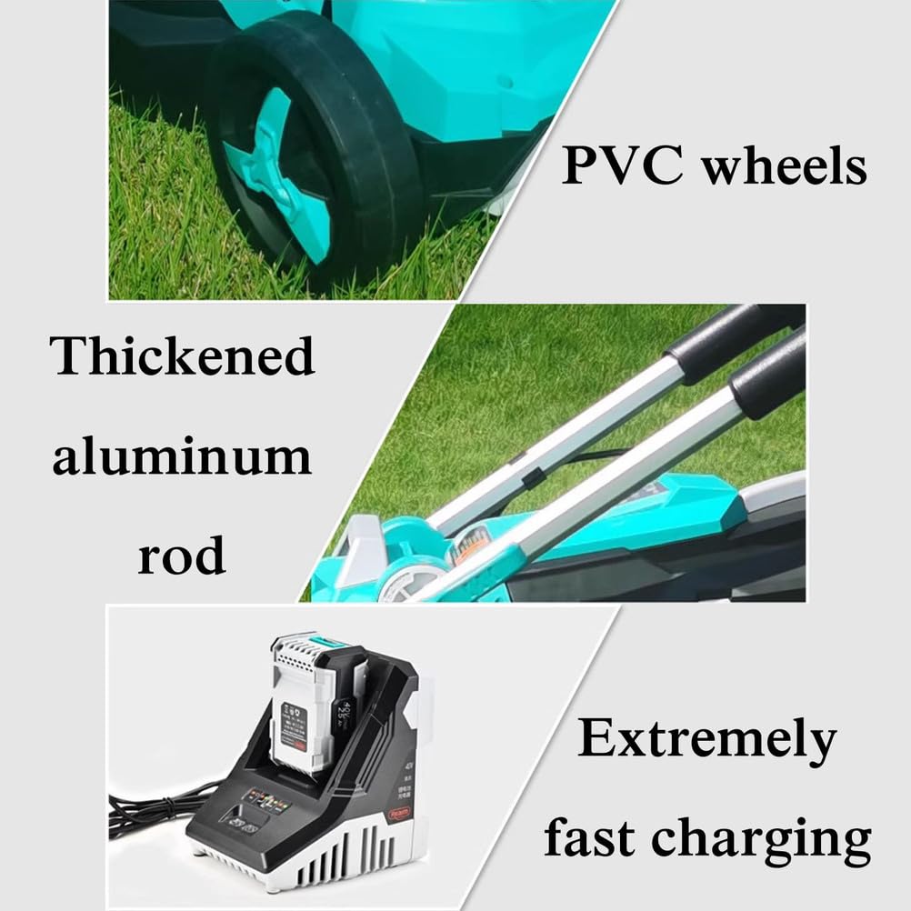 Cortacesped Bateria,Corta Cespedes Electrico con Asa Plegable Y Recogedor De 35 L,Cortacésped Eléctrico 5 Alturas De Corte Ancho De Corte 34 Cm