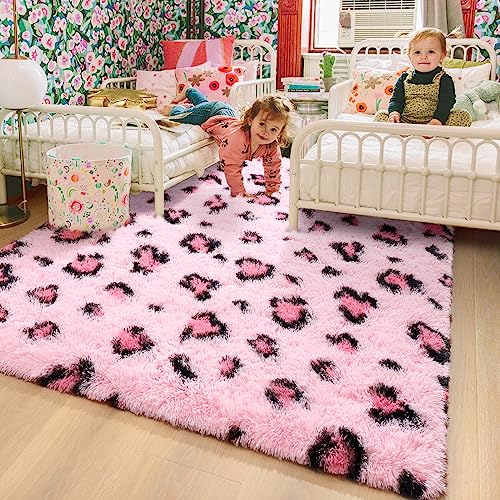 Tapete Rosa Leopardo 4x6 pies para habitación infantil miniatura 4