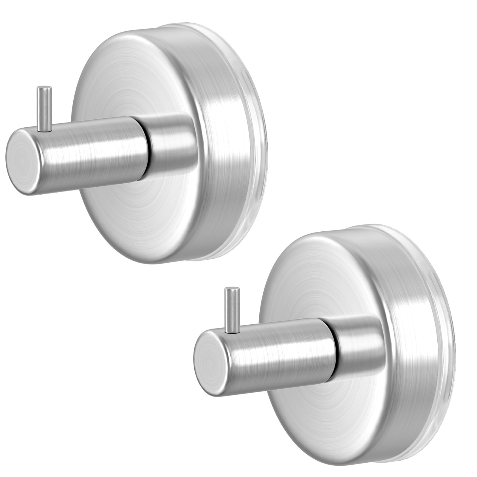 HUFEEOH Silver 2-Pack Wall-Mounted Suction Hooks for Shower Towels