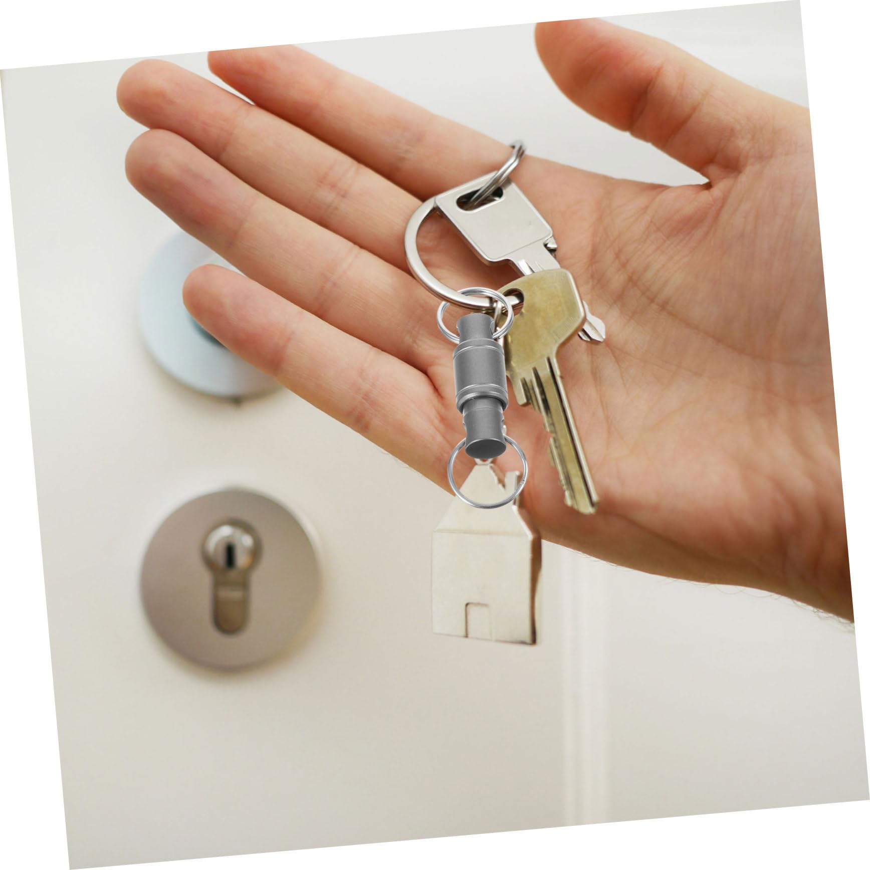 TOYANDONA Llaveros de Metal Rotativos con Doble Anillo Rápido y Desmontable para Exteriores Organizador de Llaves