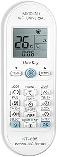 Universal Air Conditioner Remote Control for All Most All Barnds of A/C Toshiba PANASONIC SANYO FUJITSU Conditioning KT-e08 6000 in 1 One Key Series