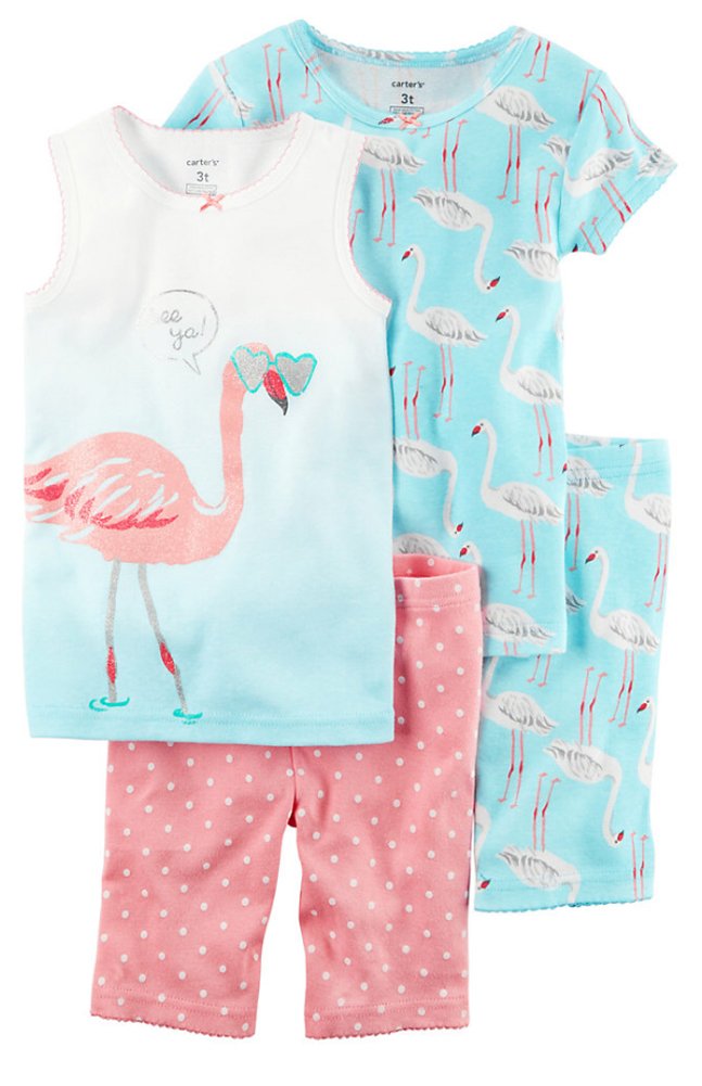 Carter's - Conjunto de pijama flamenco para niña (rosa, 6 meses), rosa, 6 mes