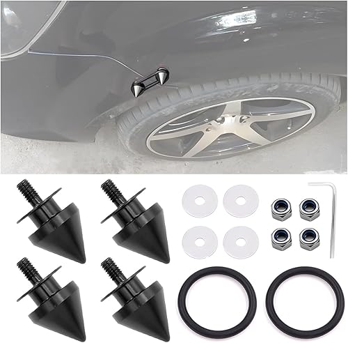 AUCELI 4 kits de liberación rápida para parachoques de automóvil, kits de fijación de placa apretada de parachoques delantero y trasero de aleación