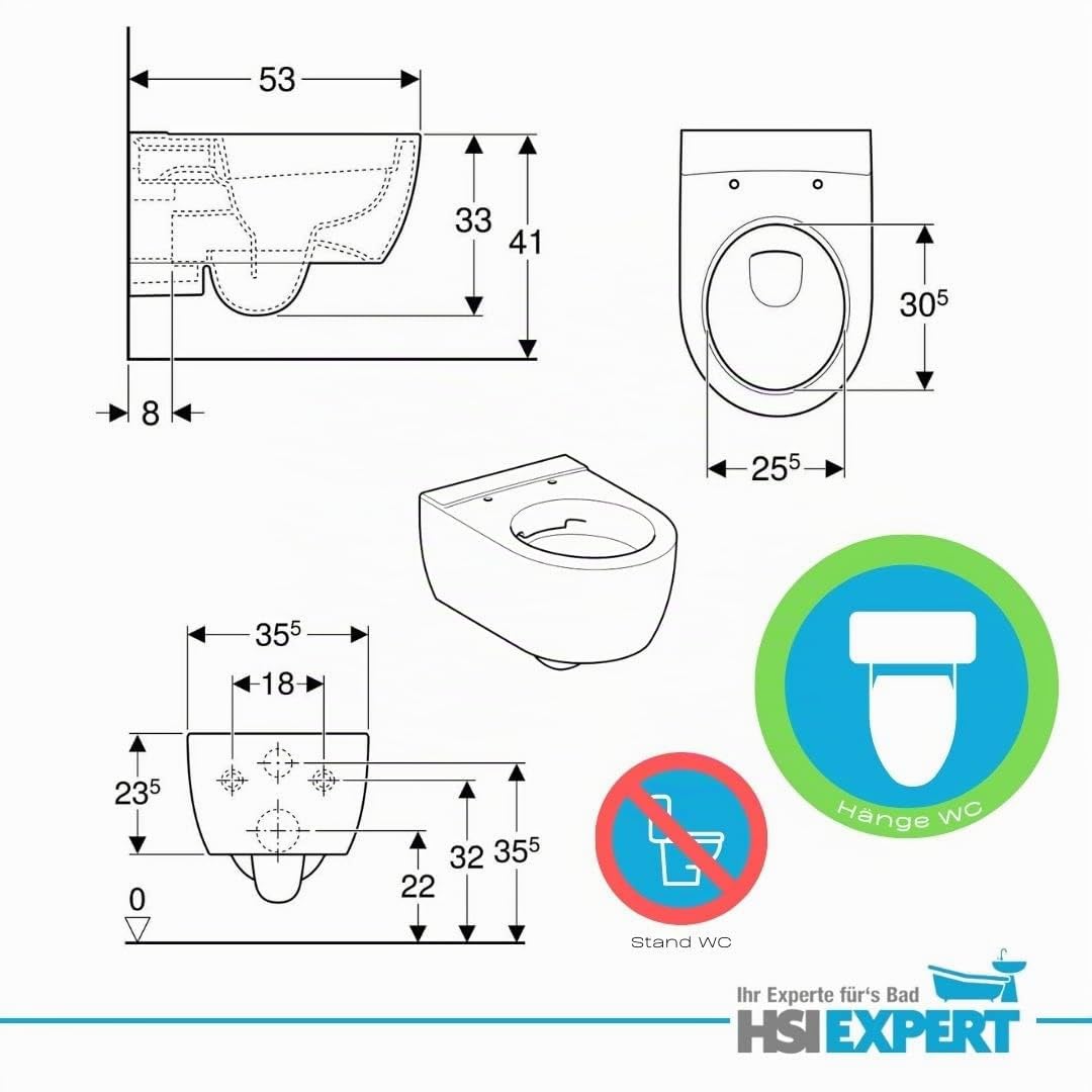 Geberit Duofix Vorwandelement Geberit iCon WC spülrandlos mit Beschichtung WC Sitz SoftClose Drückerplatte Komplettset