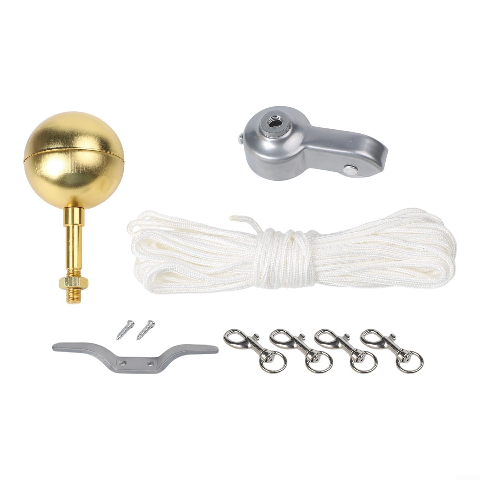 Flaggenmast-Set 3 Zoll Kugel für Aluminium Fahnenmast-Set 3 Zoll