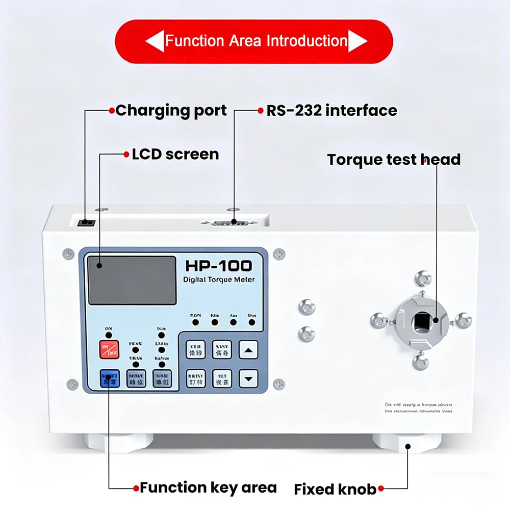 Tester digitale per contatore di coppia per tappi di bottiglia, morsetto regolabile da 10 a 160 mm, strumento di precisione con display multi-unità per controllo qualità