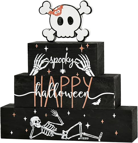 Miniatura 9 de Smile 6 Piezas Decoración de Interior de Navidad, Letreros de Madera Decoración de Mesa, Believe Merry Bright Árboles de Navidad, Ornamentos de