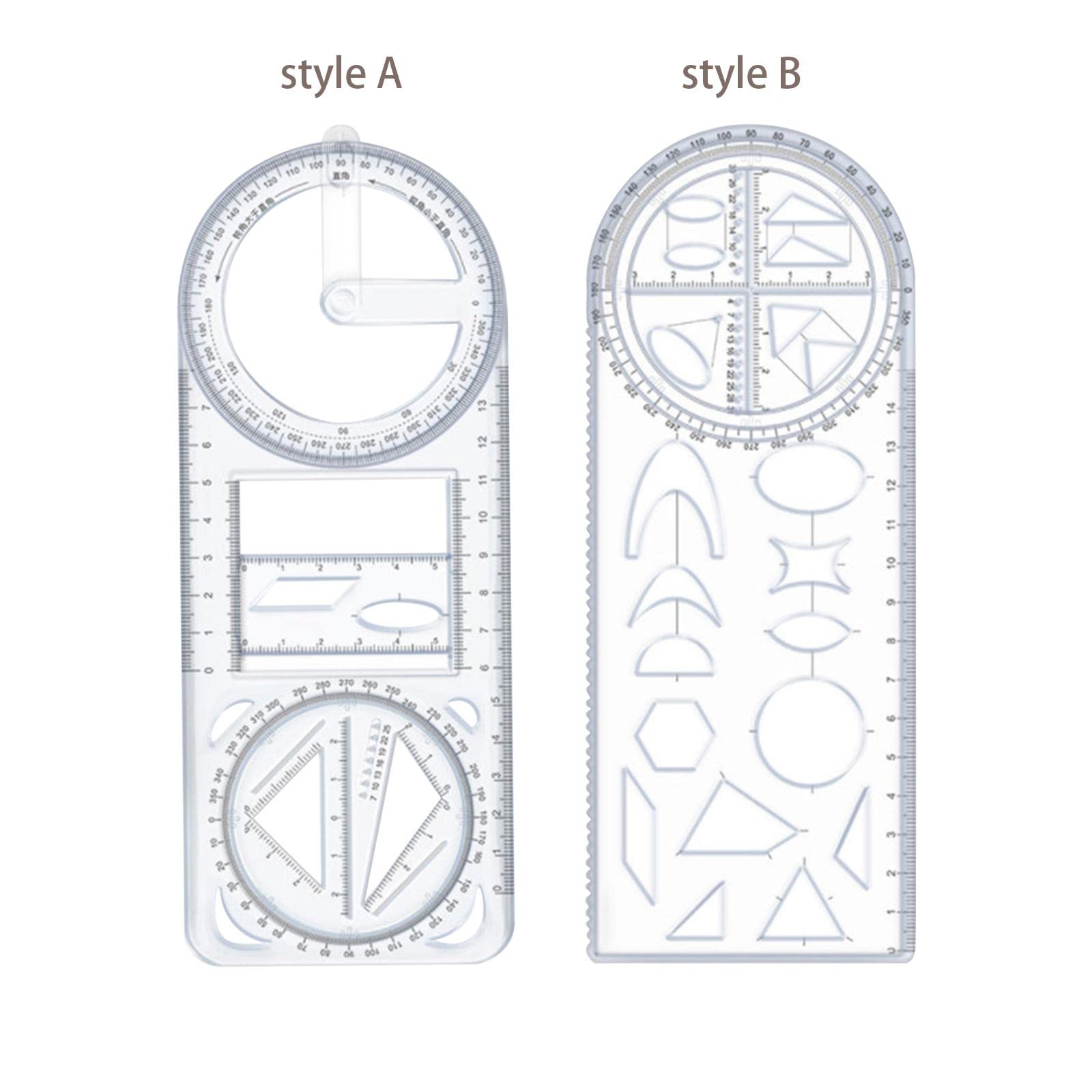 LOOM TREE® Multifunctional Geometric Ruler Mathematics Drawing Template for Woodworking Style A 3