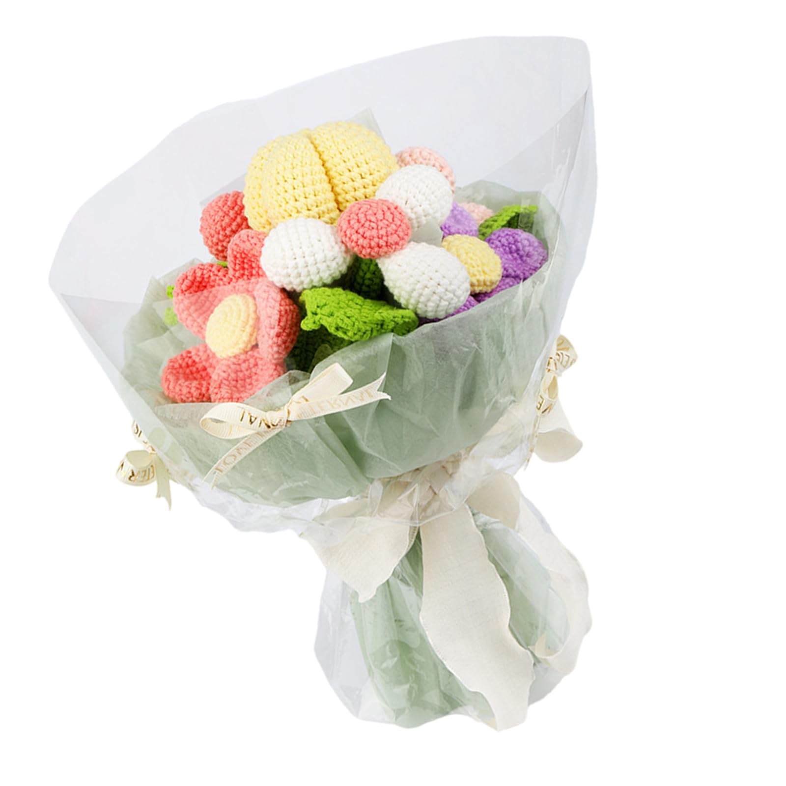 Msioytog Kits for Teacher Gift Crochet Plant with Crochet Yarn Flower Bouquet Kits Starter Starter