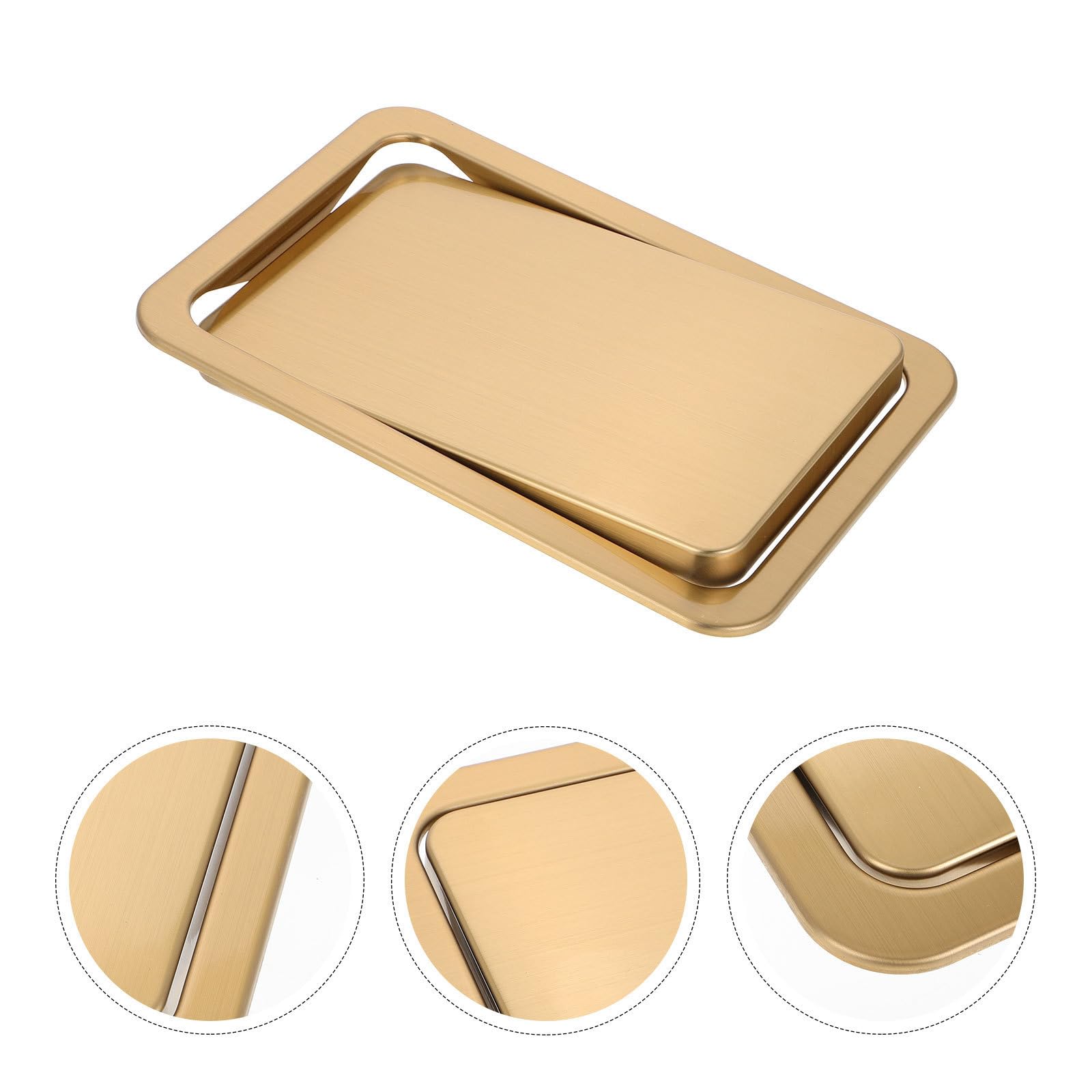 HANABASS Coperchio Design Salvaspazio Multifunzionale Cestino per Spazzatura in Acciaio Inossidabile e Oro Apertura a Ribalta Facile da Pulire Bagno e Ufficio