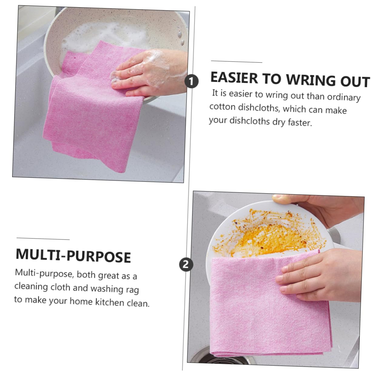 Panni Cucina in Microfibra 24 Pezzi, Strofinacci Rosa per Pulizia