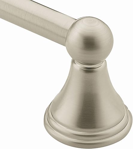 Moen Preston Collection Polished Chrome Bathroom Hand-Towel Ring, Wall Mounted Towel Holder, DN8486CH(Brushed Nickel,18 Inch,18" Towel Bar)