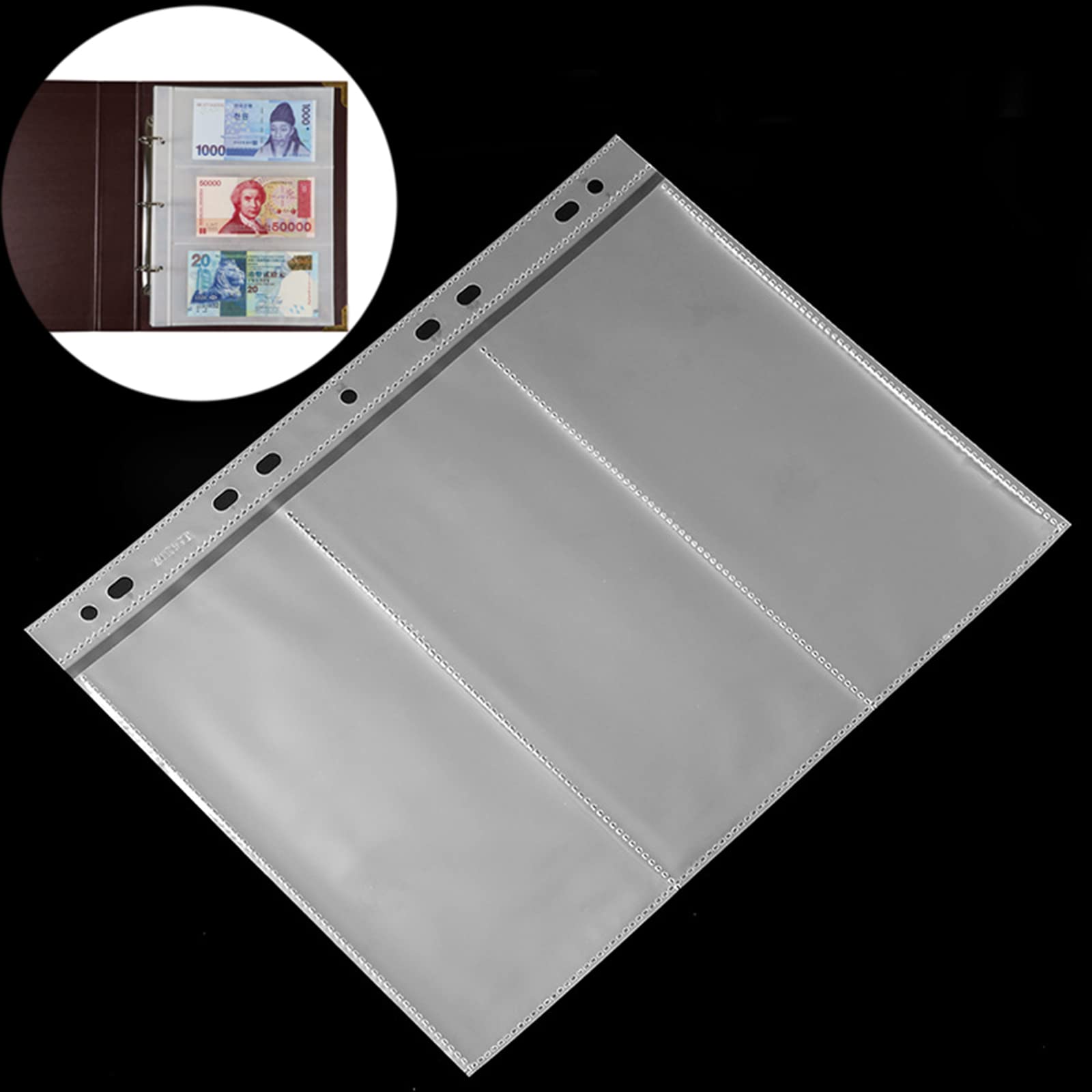 Álbum de Billetes, 10 Fundas para Billetes de 3 Billetes Cada una, para Álbum de Billetes portamonedas para Recoger páginas de Álbum