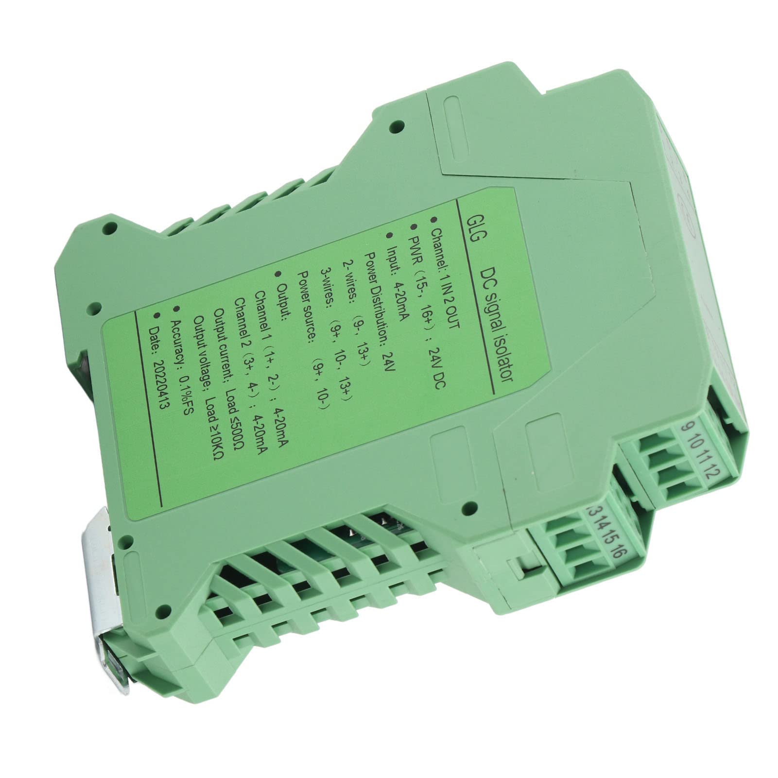 ANGGREK Splitter,4-20Ma,DC 24V DC Current Isolator Transmitter 4-20mA PLC Detect Conditioner (One into Two Out 4-20mA to 4-20mA)