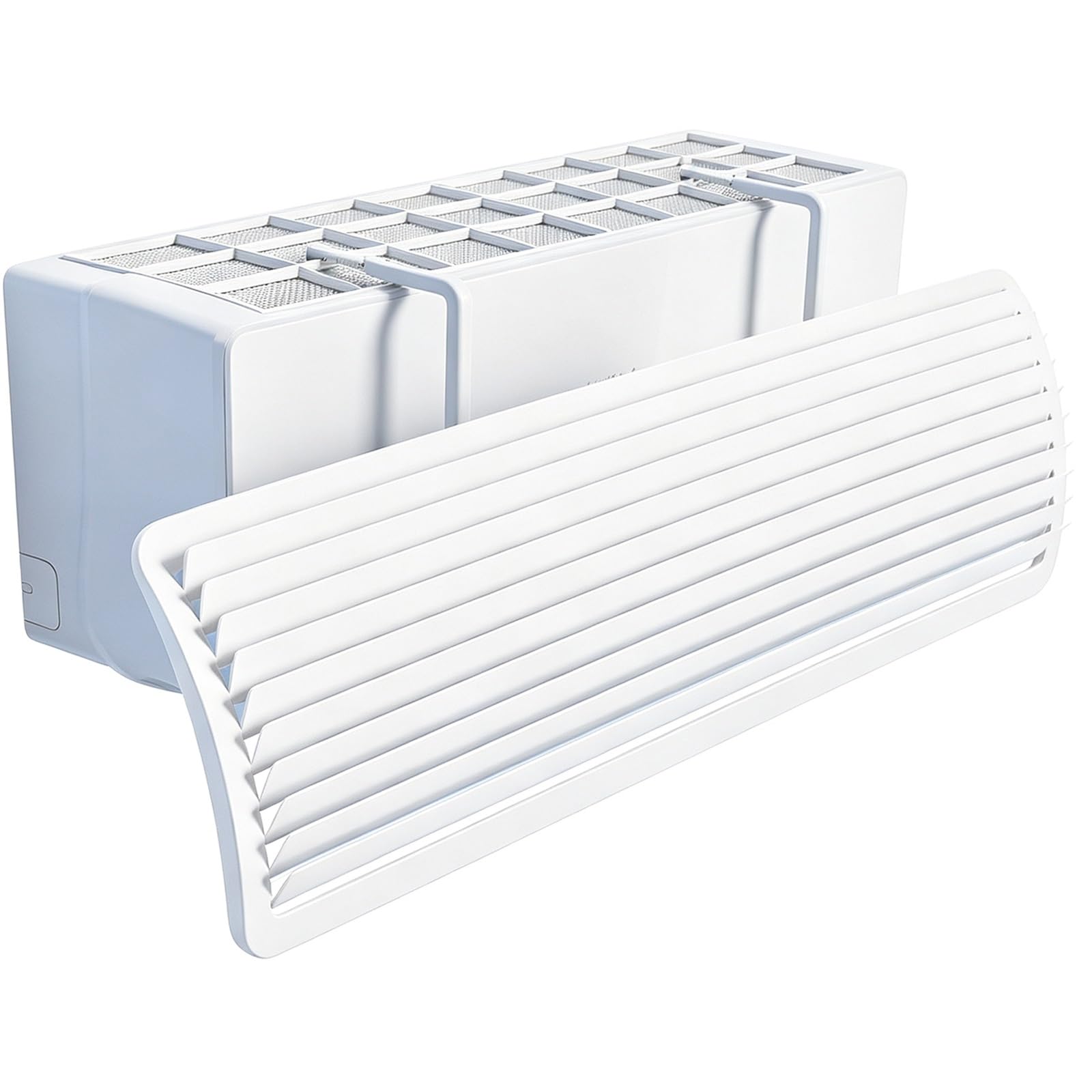 Deflettore Climatizzatore ABS 90x20cm, Pannello Ampio, Evita Getto Diretto | Guida Aria Condizionatore Regolabile, Aletta Inclinata 18°, Gancio Telescopico per Unità Murali