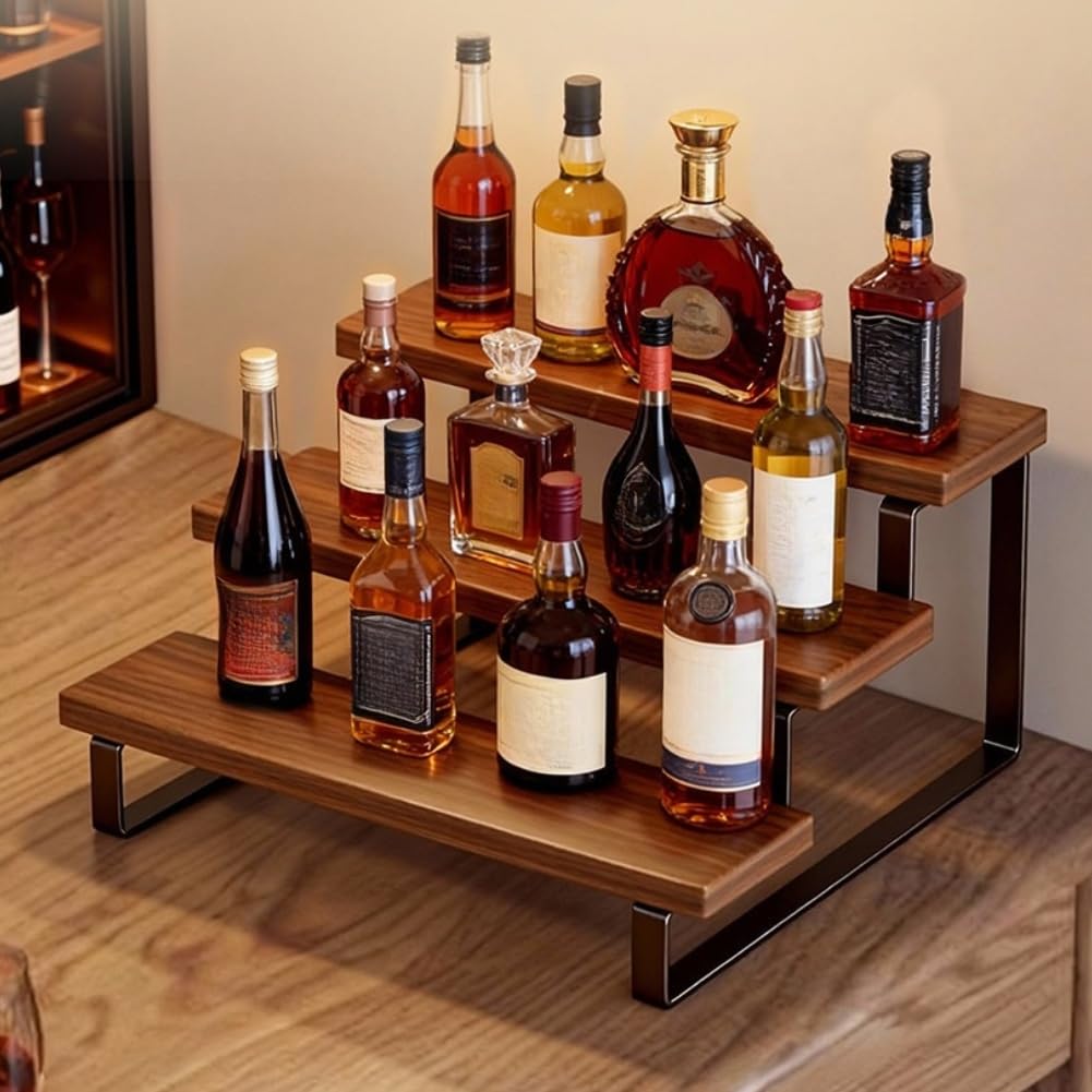 para soporte Botellas Nogal y Hierro para robusto para soporte(Brown)