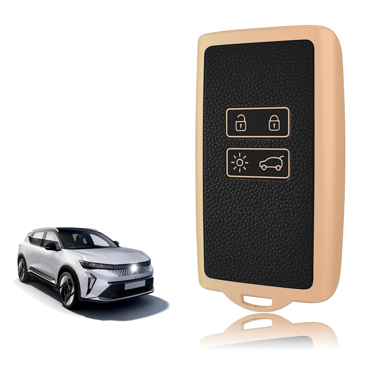 HooRLZ Custodia In Silicone Per Chiave Renault - 4 Pulsanti Argento, Compatibile Con Clio, Captur, Kadjar, Traffic E Dacia - 3