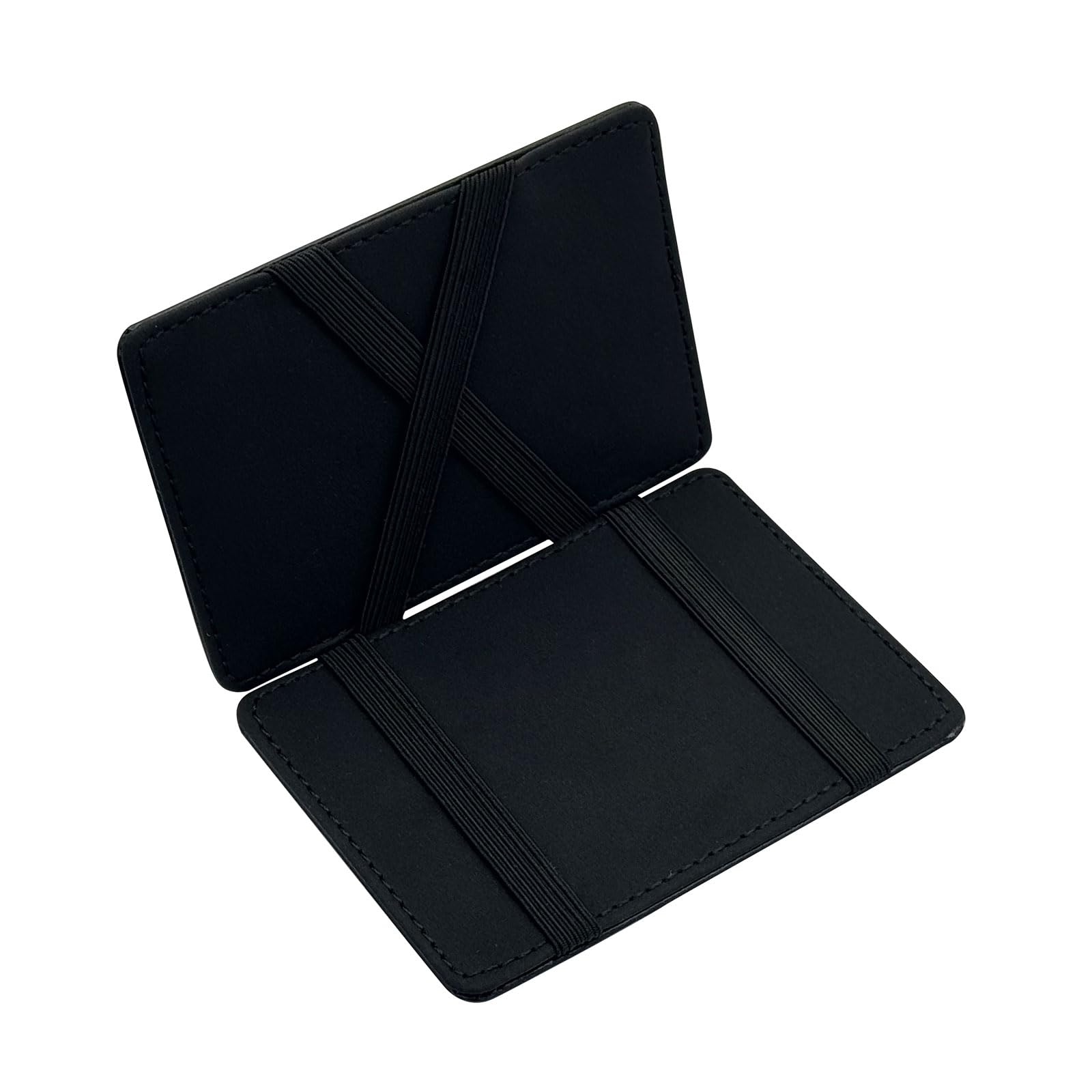 AfitLulu Magic Wallet, Money Clip Wallets for Men with 4 Card Slots and Banknote Slots, Ultra-Thin Double Fold Minimalist Wallet for Men (Black)