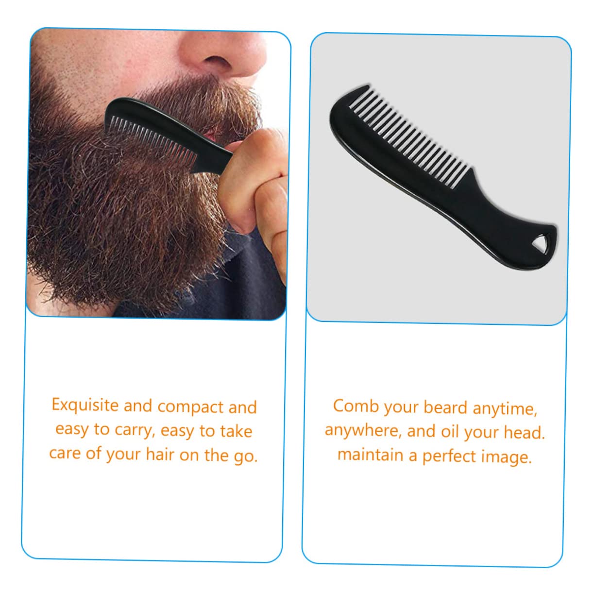 Beatifufu Pcs Mens Hair Comb Mustache Shaper Styling Tool Fine Polished Teeth Anti-slip Design Beard Grooming Accessory for Men