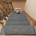 Stair Treads Carpet 4 pcs for Wooden Steps with Non Slip Rubber Backing, 100% Polyester Soft Stairs Resistant Indoor Skid Runner Safety Rugs for Kids Elders and Pets 30" * 8" (Dark Gray)