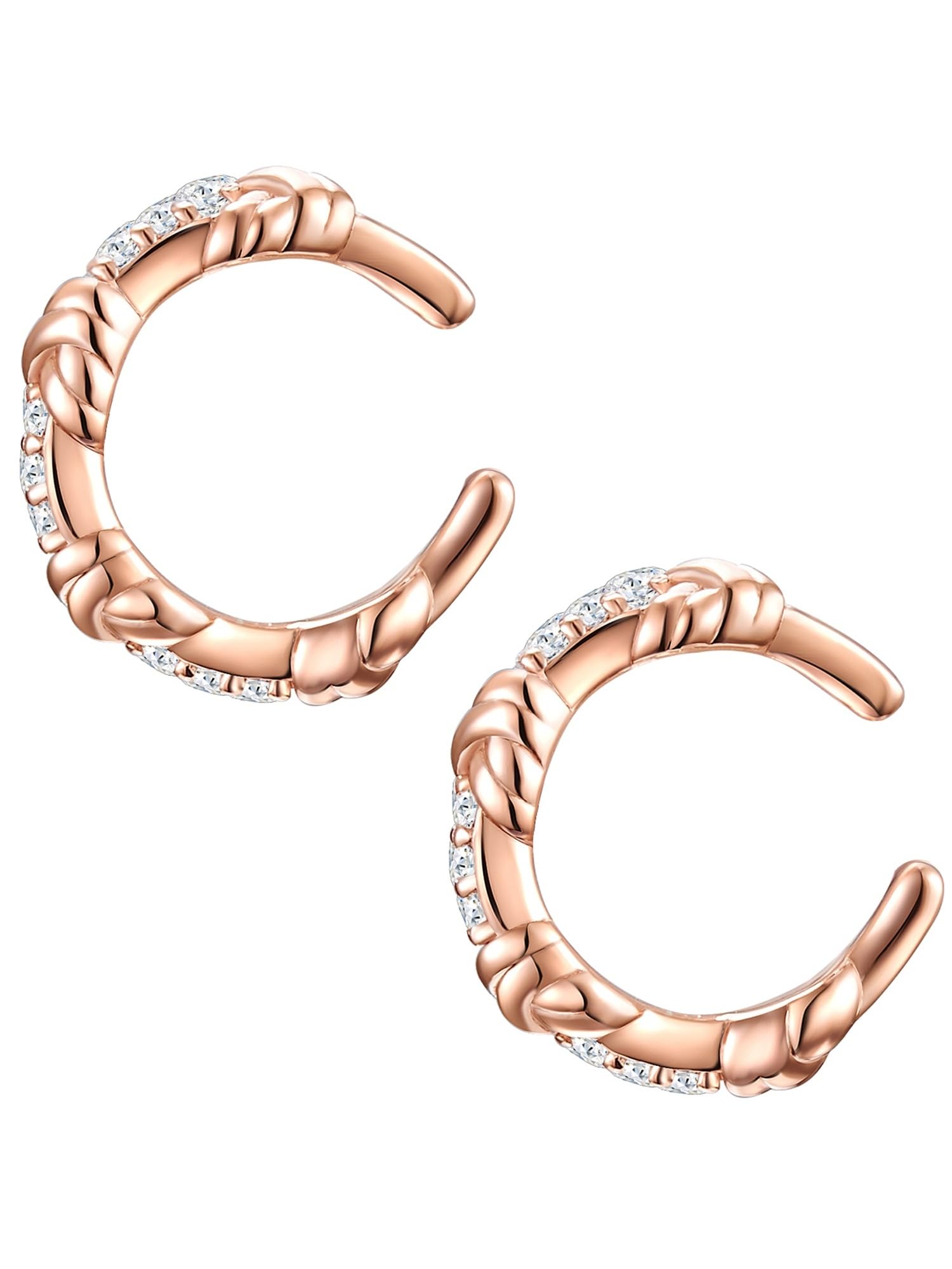 Glanzstücke München Damen Ohrringe 925/- Sterling Silber roségold | rosévergoldet 18 Karat, Ohrklemme, Zirkonia, weiß, 2 Stück