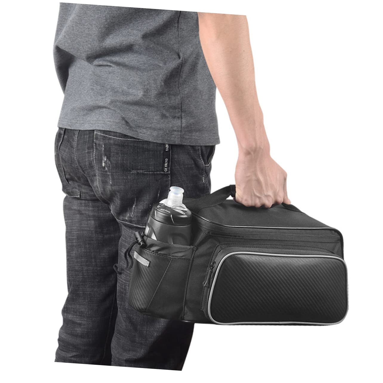 SUPVOX Borsa Portapacchi Bici per Ciclismo, Capienza Grande | Nylon Nero, Vano di Stoccaggio, per Bici e Bici da Ragazzo Ragazza, Uso Outdoor