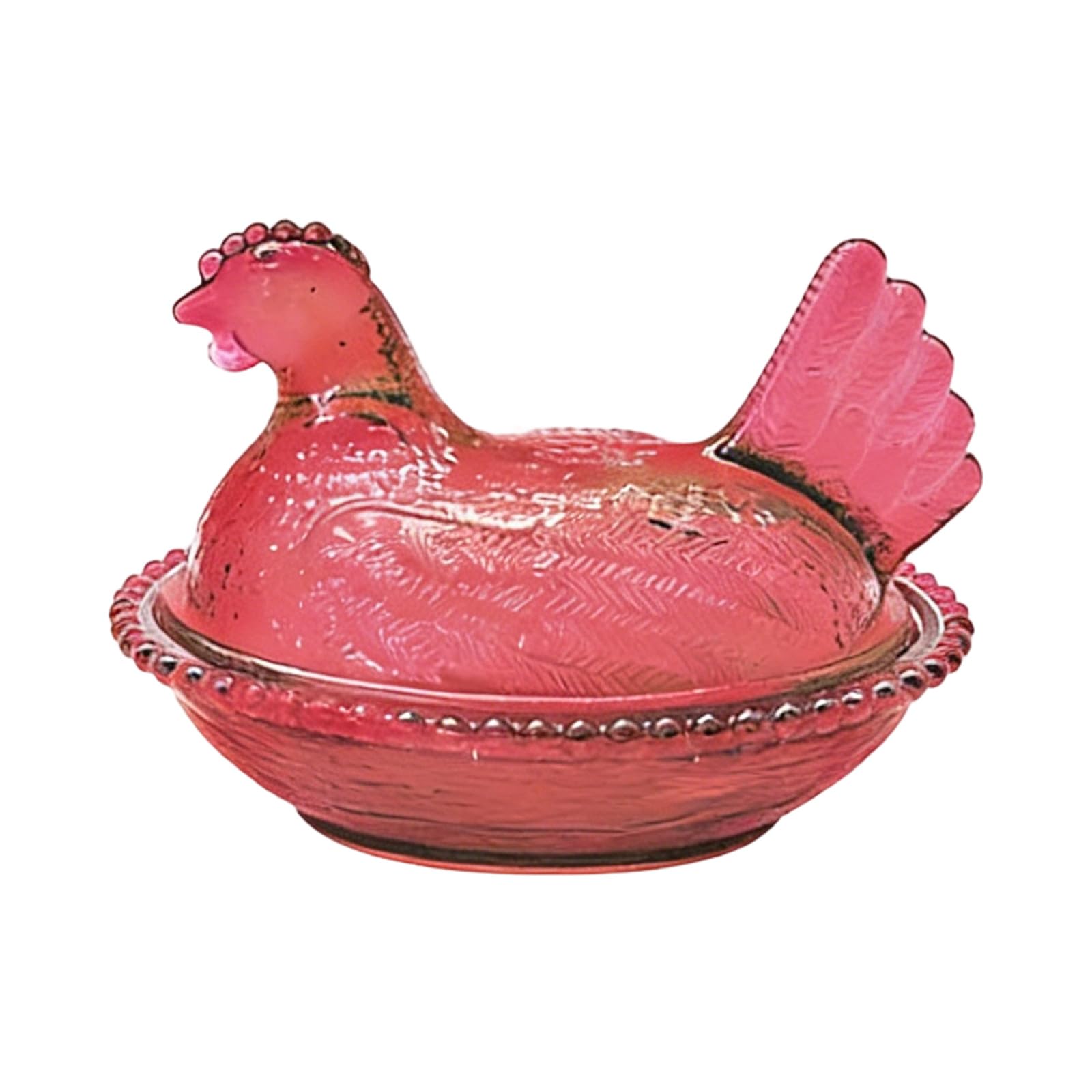 KAHDGSS Unique Artistic Hen on Nest with Lid Hen Figurine Covered Candy Jar for Home Table Shelf Decors Gift Giving Candy Figurine Animal Art Party Theme