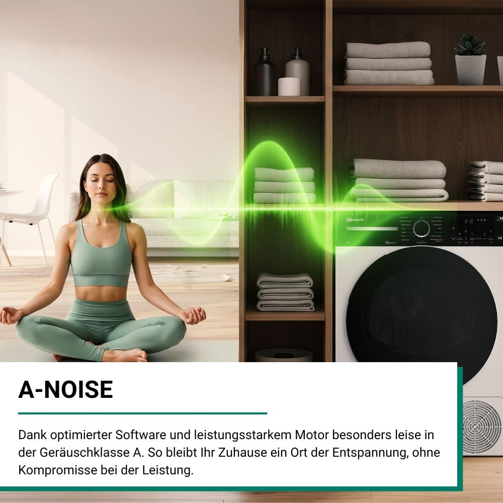 Bauknecht B W 9A30 BS Waschmaschine, 9 kg, 1400 U/min, Frontlader, Steam Therapy & Steam Technologie, Adaptive Wash, ColdWash, HomeWhiz, Energy Saver, leiser Inverter-Motor, Weiß