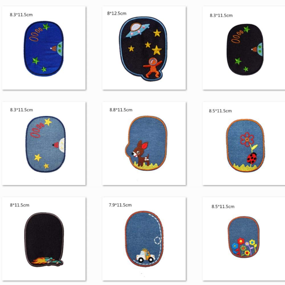 LZHLMCL Parche Bordado Para Ropa 23 Piezas Alien Space Animal Parches Bordados Ropa Planchar En Jeans Apliques Diy Brazo Abrigo Pantalones Bolsos Sombrero Pegatina Decoración