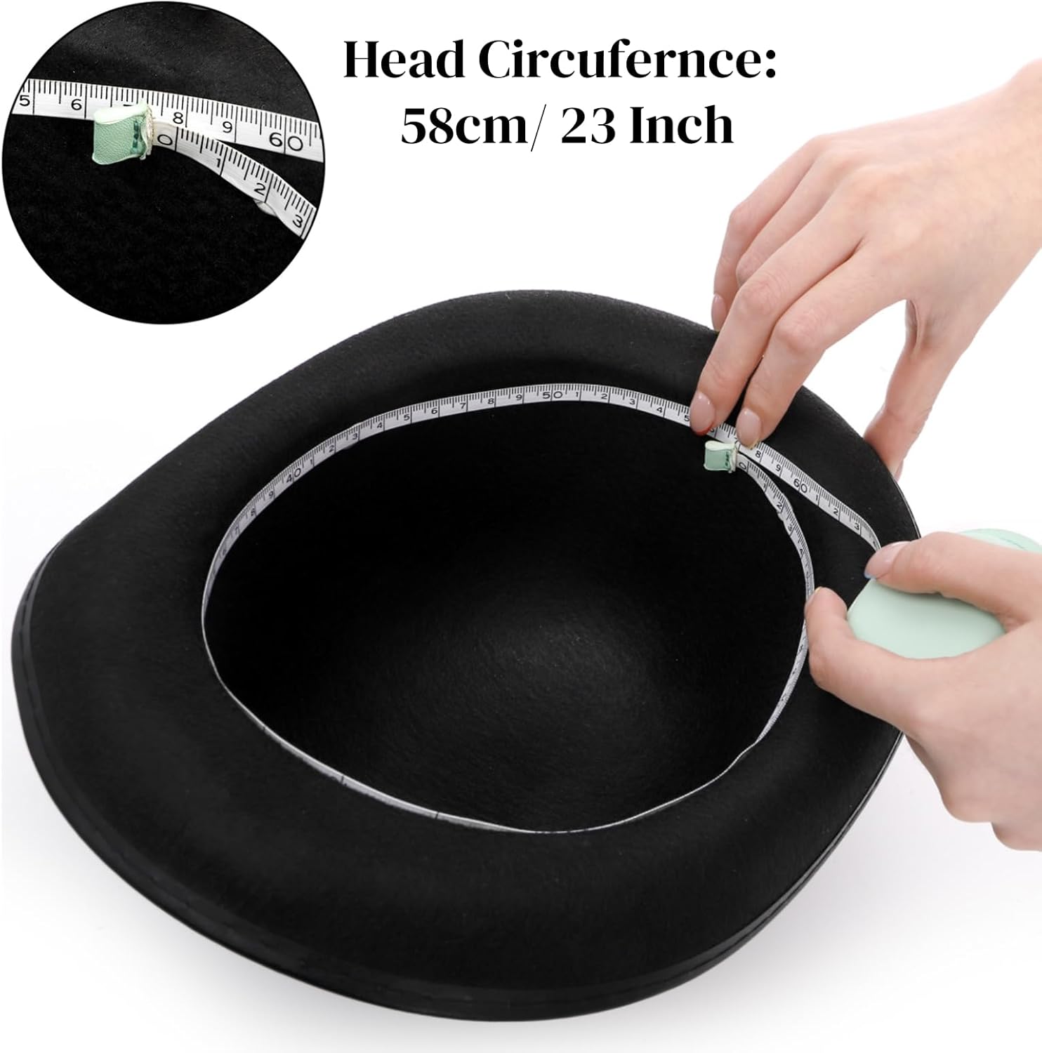 3 Pack Bowler Hat, 23" C Black Derby Hat, Felt Bolivian Costume Hat Accessories, Victorian Dress Up Hat for Men and Women, Adults - Image 3