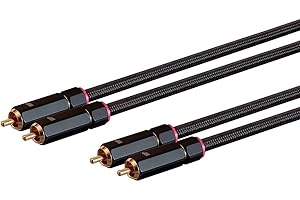 Monoprice 15ft Gold-Plated Male RCA Two-Channel Stereo Audio Cable with Double Shielding