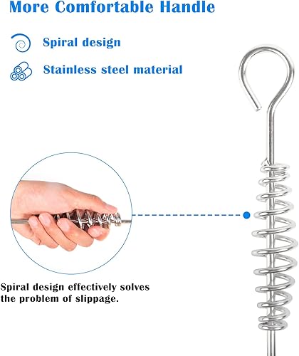 Miniatura 9 de KAMaster Herramienta de cenizas de 18 pulgadas, póker de cenizas grande, accesorios de huevo verde grande, parrilla Kamado, herramienta de